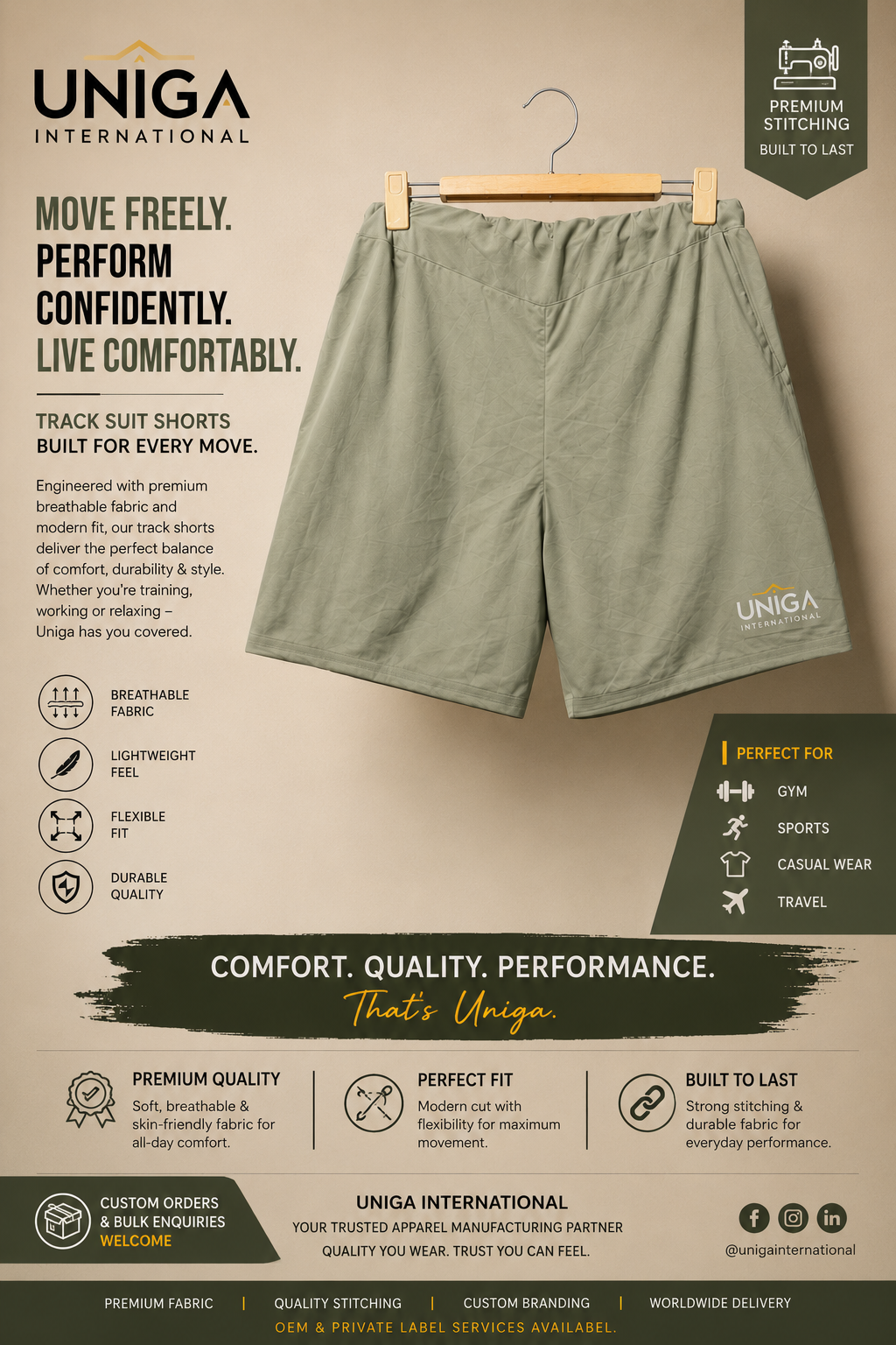 Uniga Custom OEM Athletic Performance Shorts - Image 5